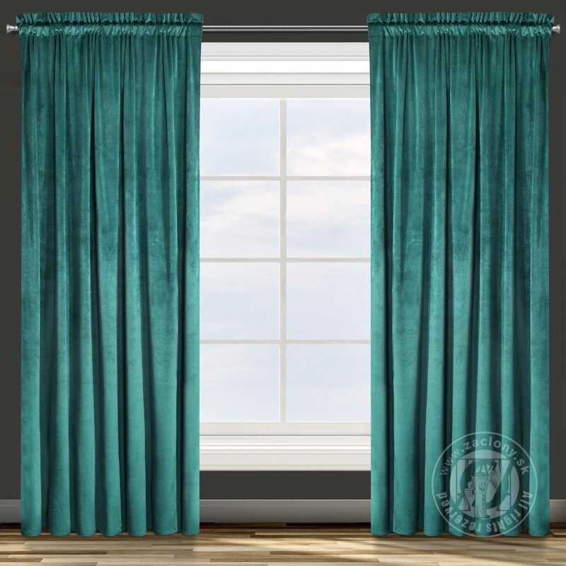 Záves ROSA na páske tmavý tyrkysový 140x270cm
