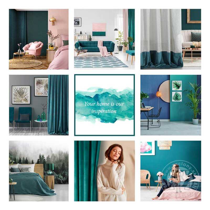 Záves ROSA na páske tmavý tyrkysový 140x270cm