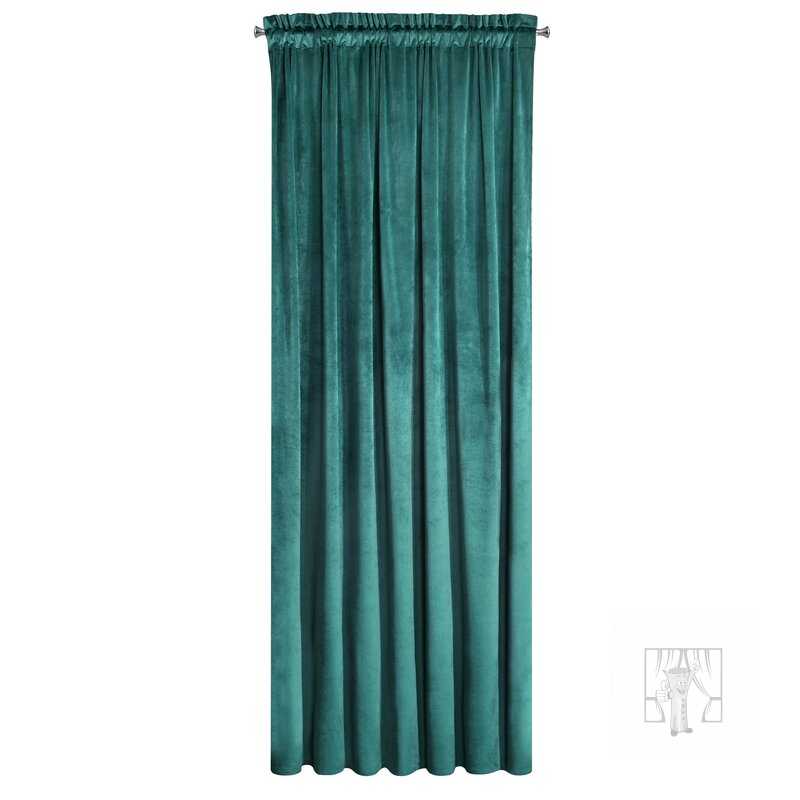 Záves ROSA na páske tmavý tyrkysový 135x300cm