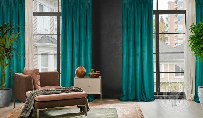 Záves ROSA na páske tmavý tyrkysový 135x300cm