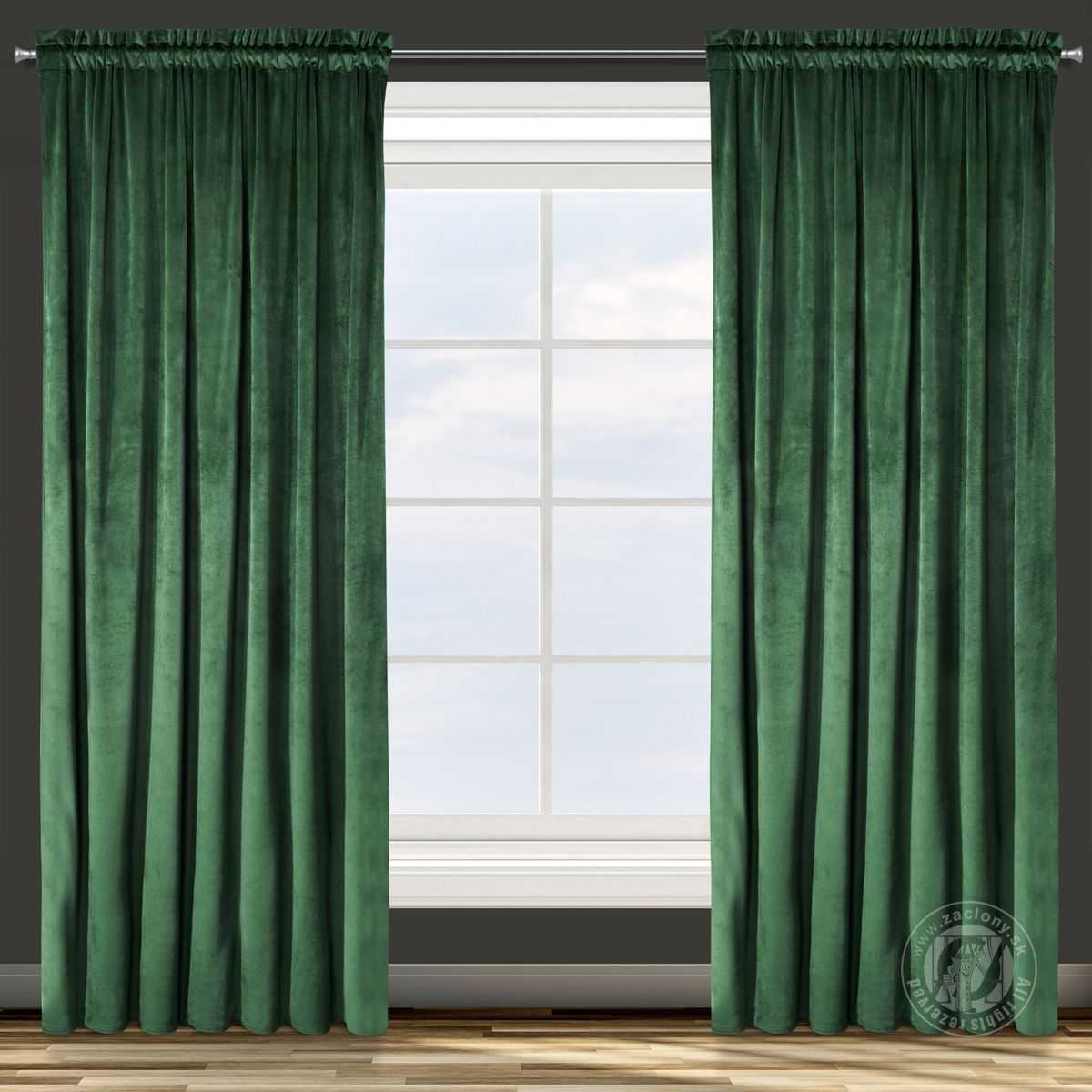 Záves ROSA na páske tmavozelený 140x270cm