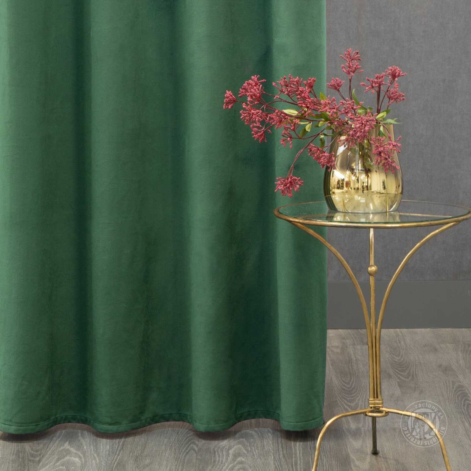 Záves ROSA na páske tmavozelený 140x270cm