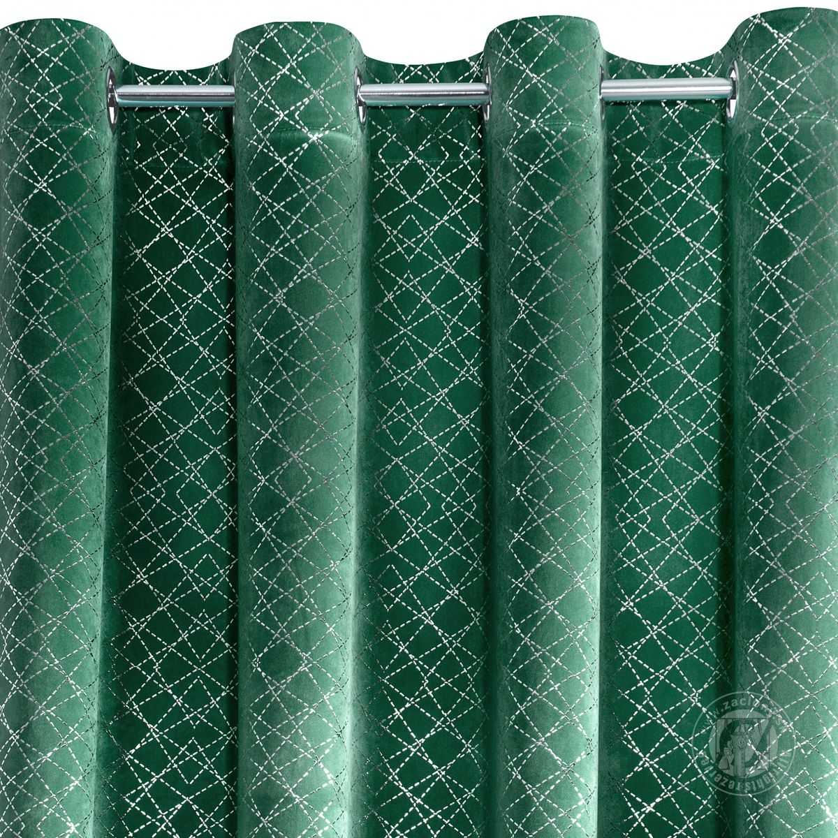 Záves MOLY na krúžkoch tmavozelený 140x250cm