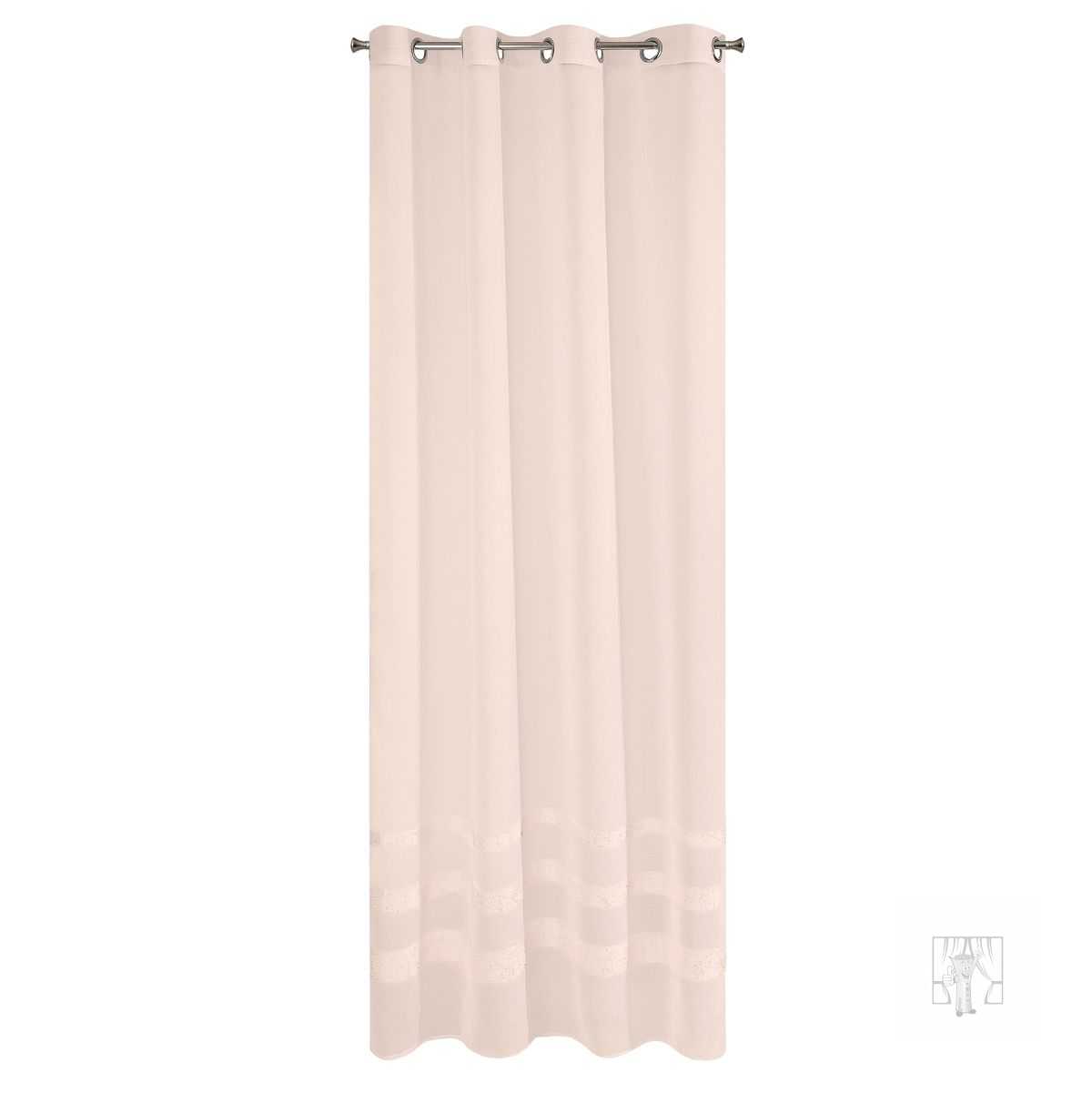 Záclona EFIL na krúžkoch rúžová 140x250cm