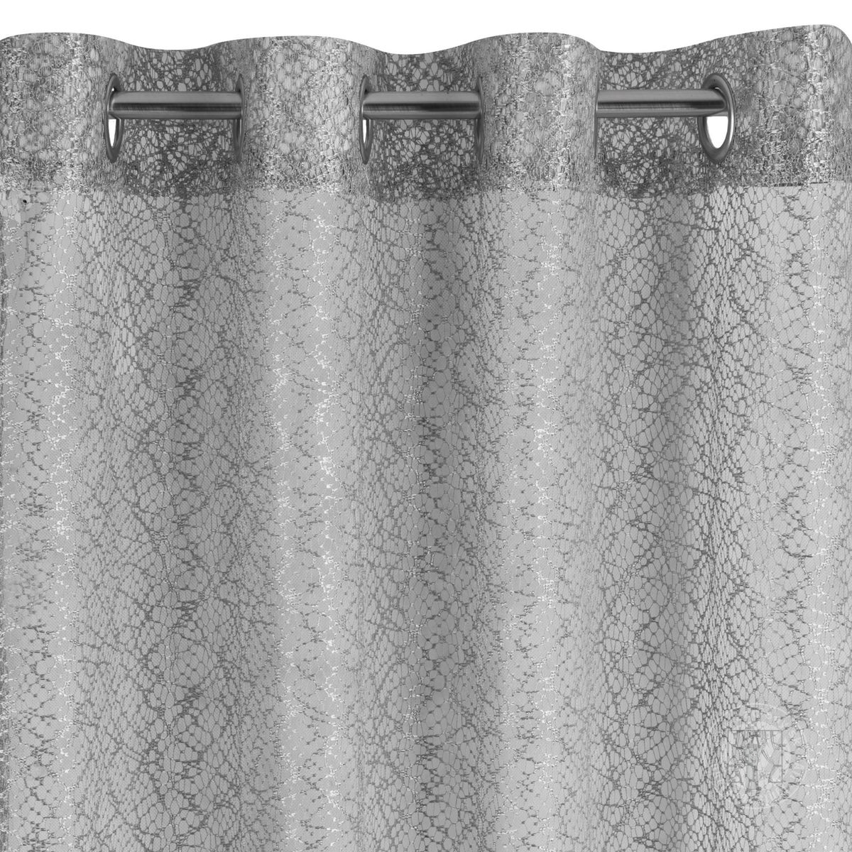 Záclona AMANDA na krúžkoch strieborná 140x250cm