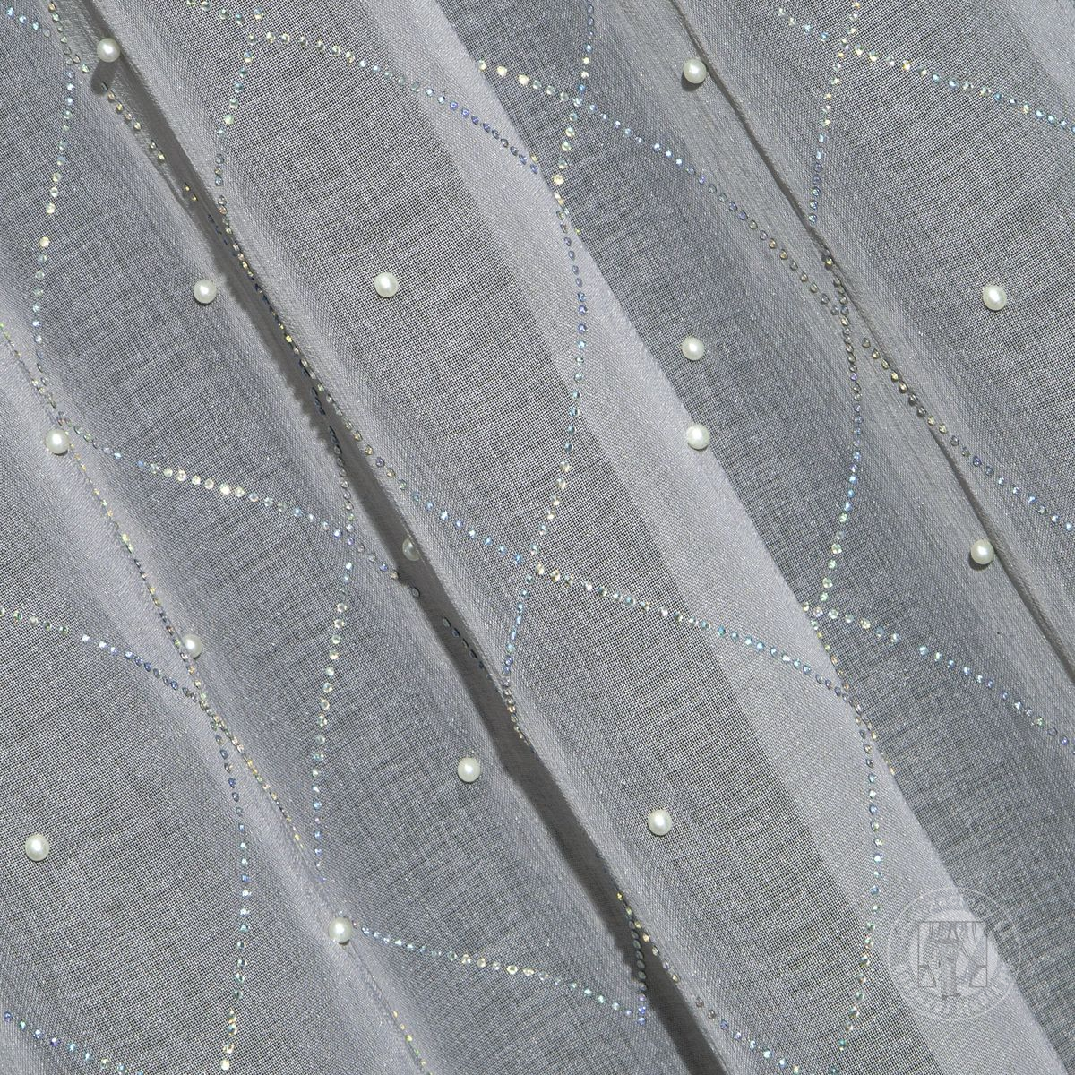 Záclona Perla na krúžkoch sivá 140x250cm