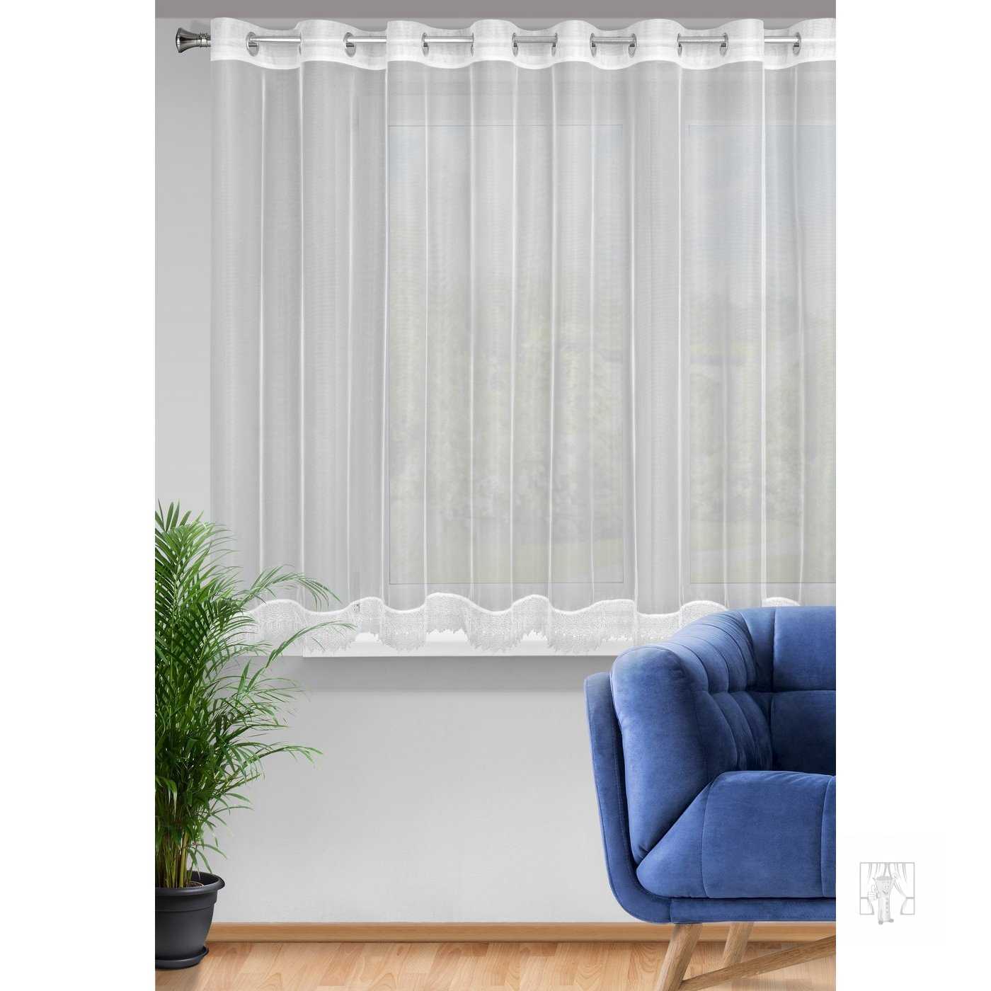Záclona Sari na krúžkoch biela 400x145 cm