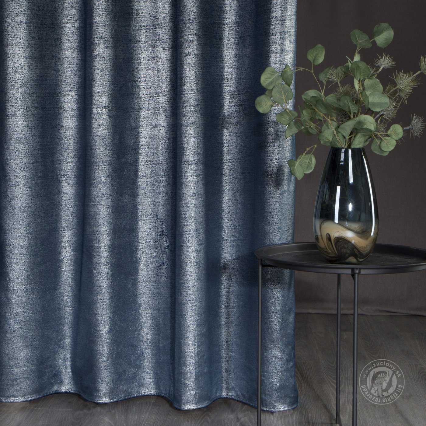 Záves AMBI na páske modro-strieborný 140x270 cm
