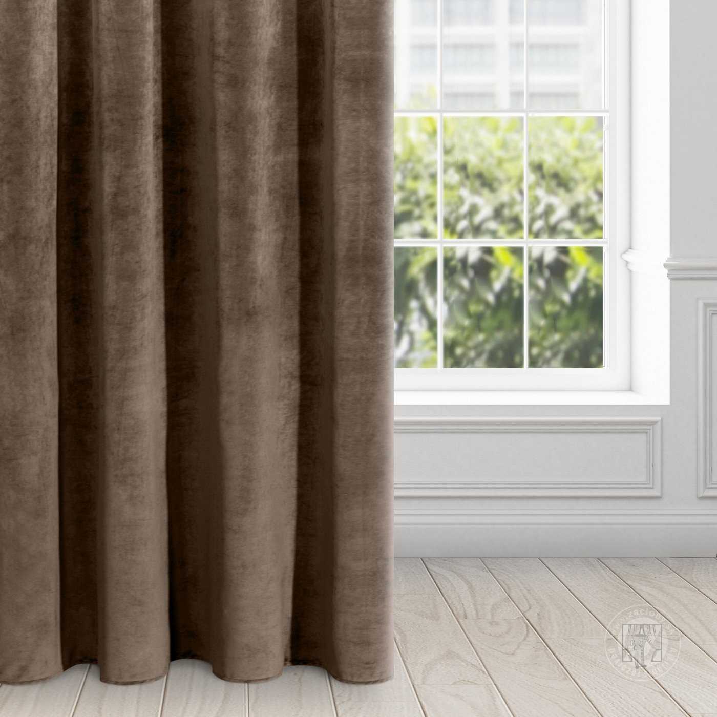 Záves RIA na krúžkoch hnedý 140x250cm