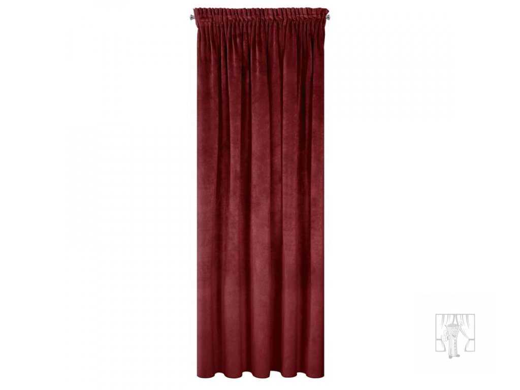 Záves RIA na páske tmavý bordový 140x270cm