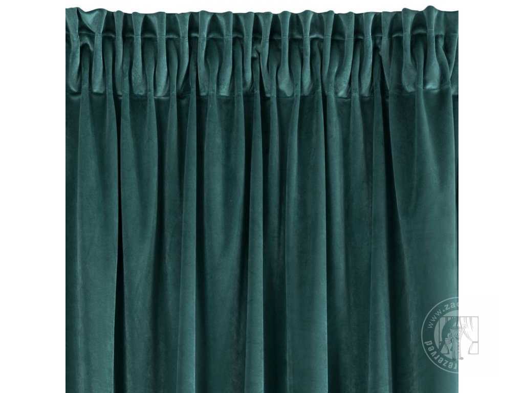 Záves RIA na páske tmavý tyrkysový 140x270cm