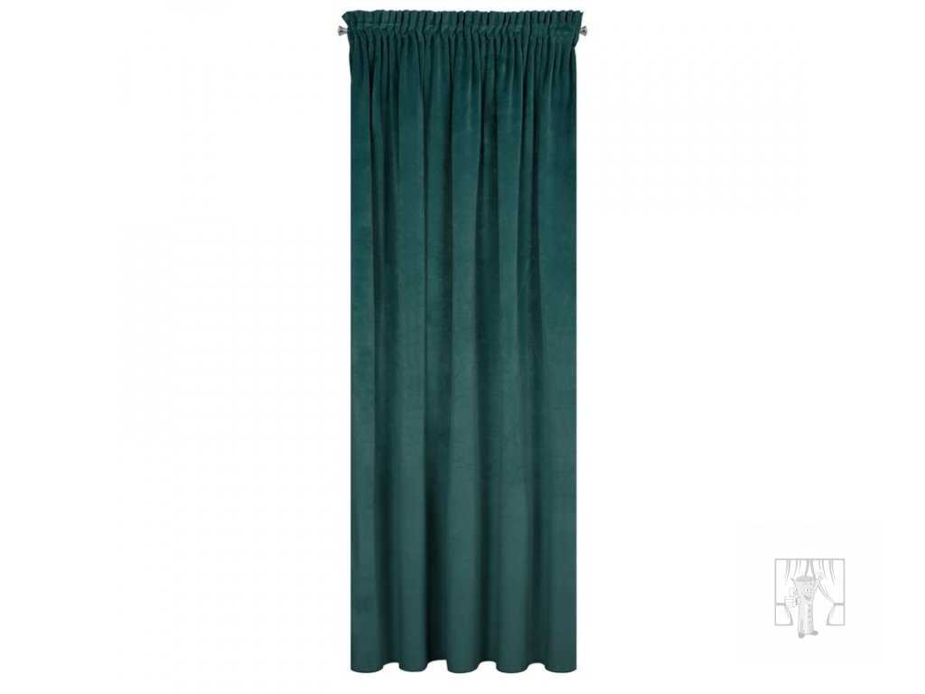 Záves RIA na páske tmavý tyrkysový 140x270cm