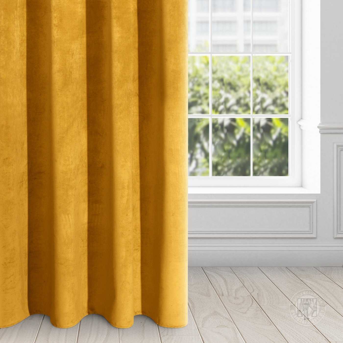 Záves RIA na krúžkoch horčicový 140x250cm