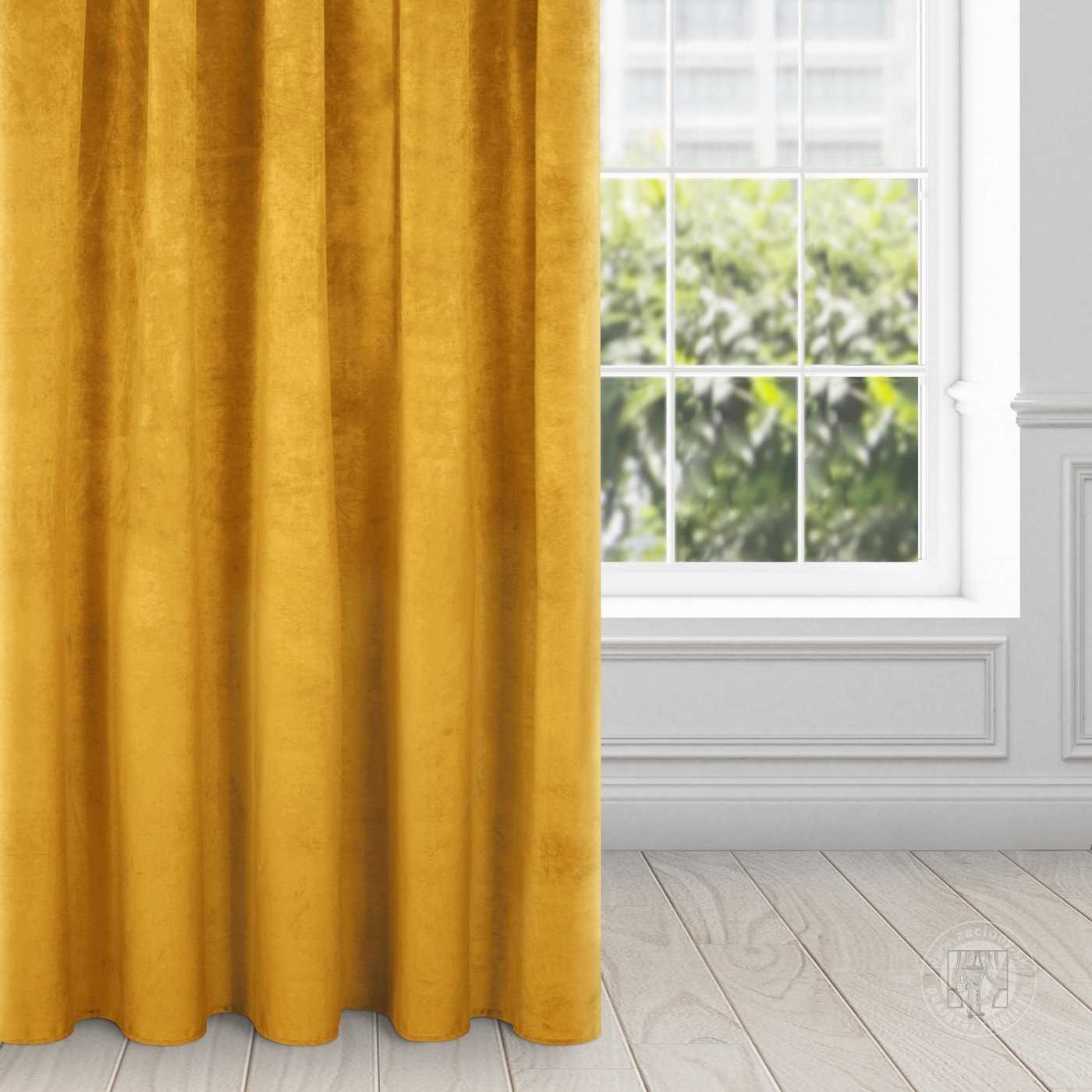 Záves RIA na páske horčicový 140x270cm