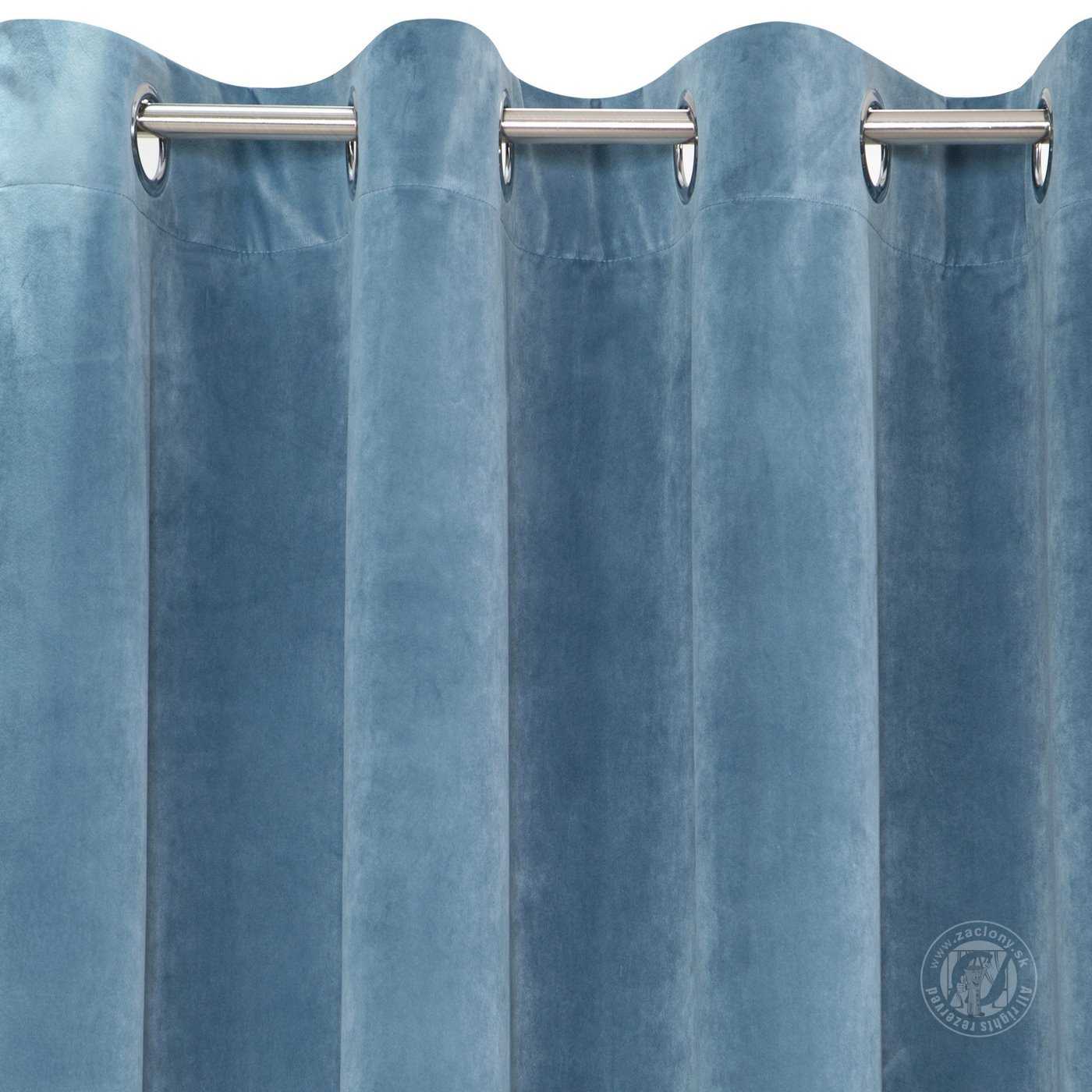 Záves RIA na krúžkoch modrý 140x250cm