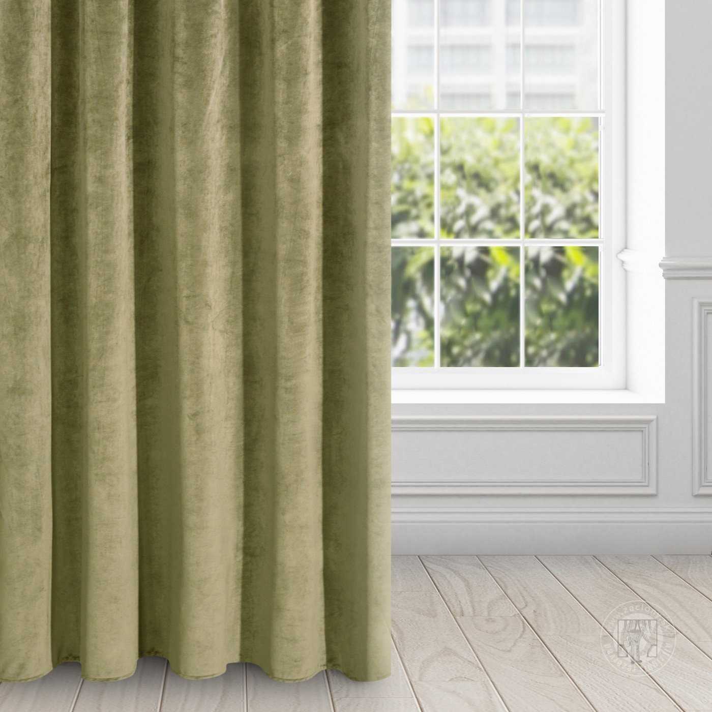 Záves RIA na krúžkoch olivový 140x250cm