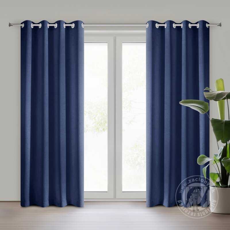 Záves RITA na krúžkoch tmavomodrý 140x250cm