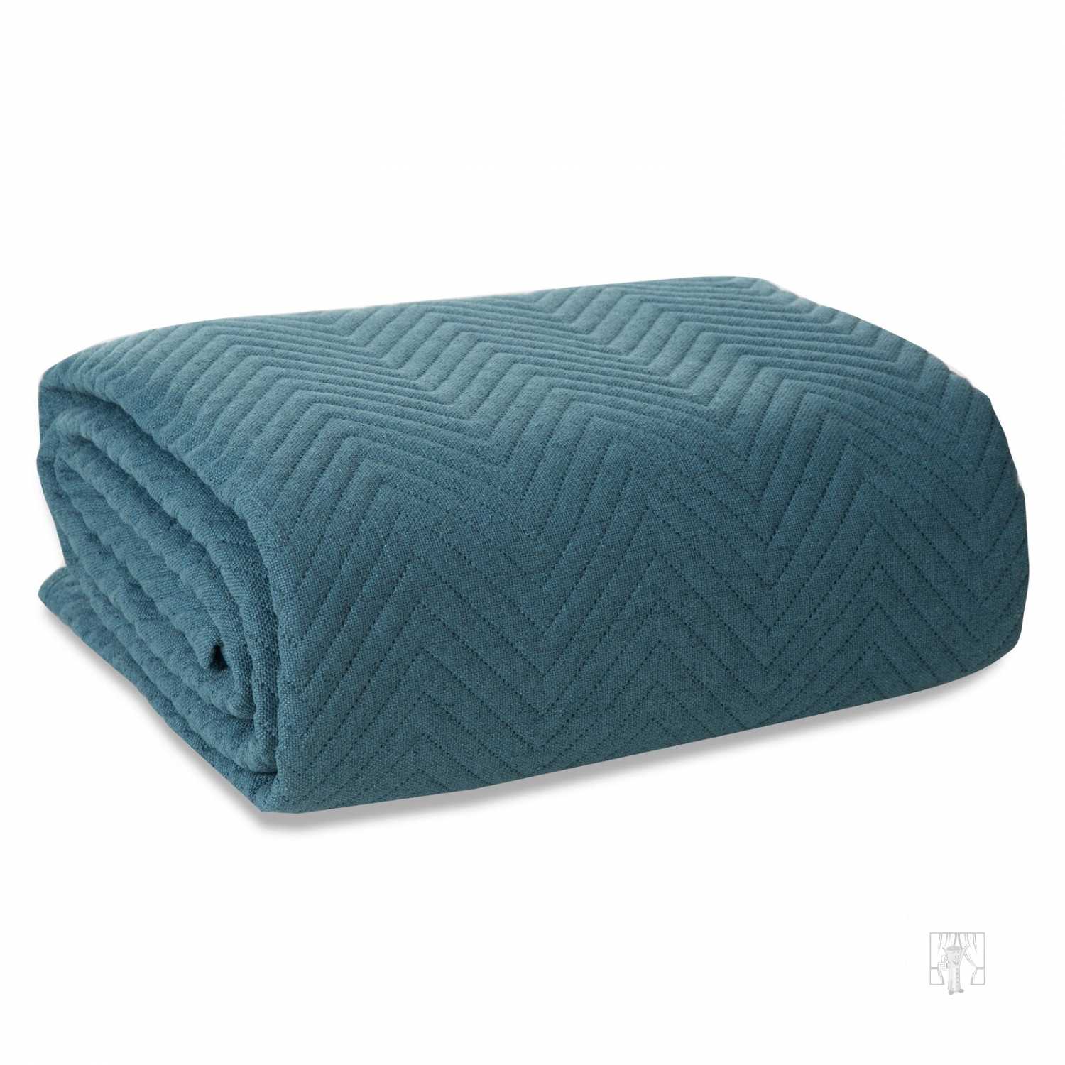 Prehoz na posteľ s ľanovou štruktúrou LEN3 220x240 cm modrý