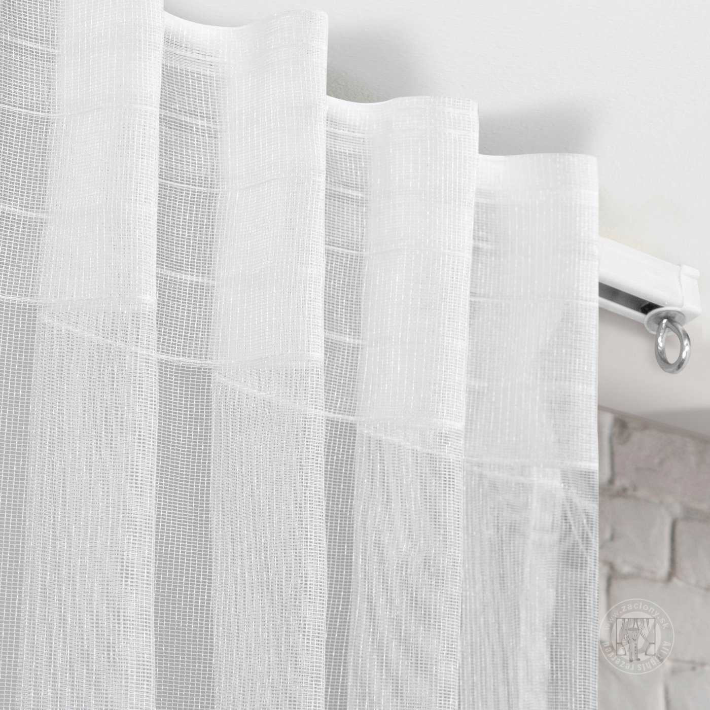 Záclona TONIA na flex páske biela 140x300 cm