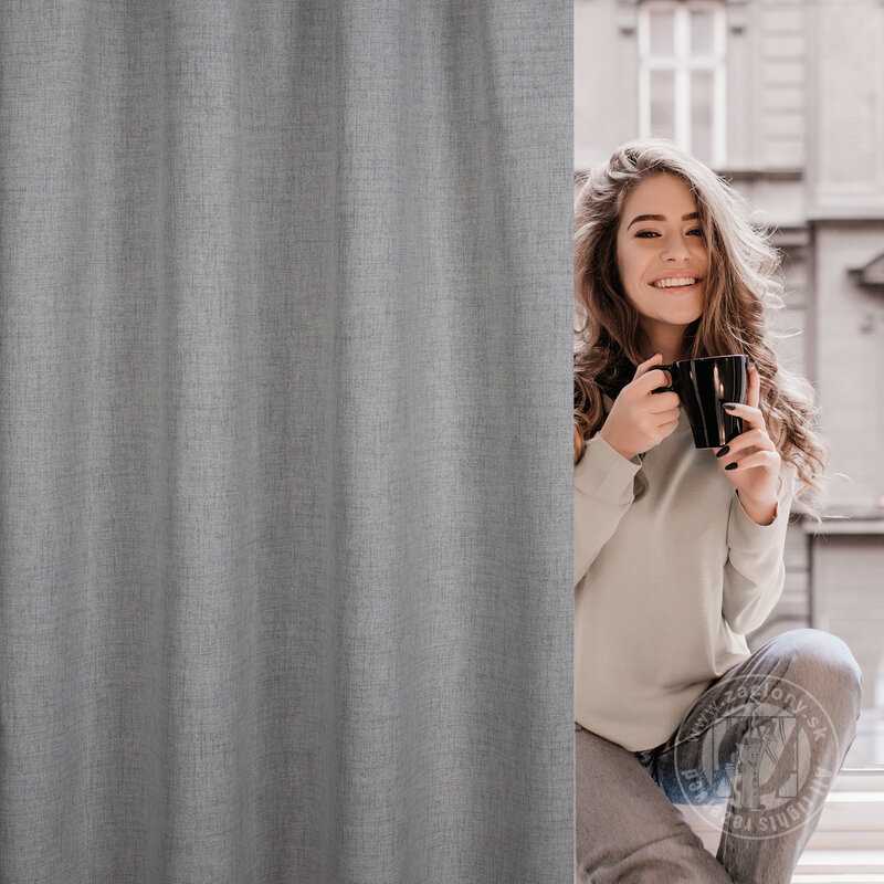 Záves JULA na páske sivý 140x270cm