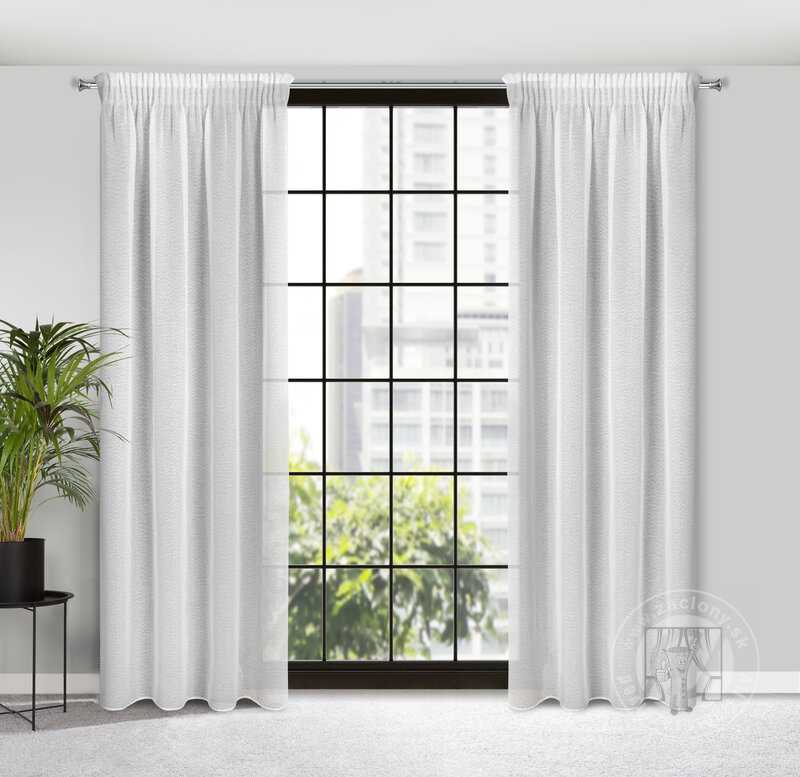 Záclona RAIN na páske biela 140x270cm