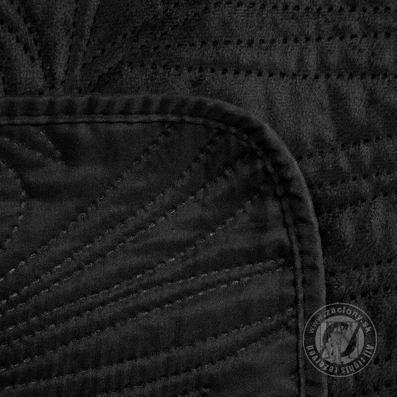 Zamatový prehoz na posteľ LUIZ4 170x210cm čierny