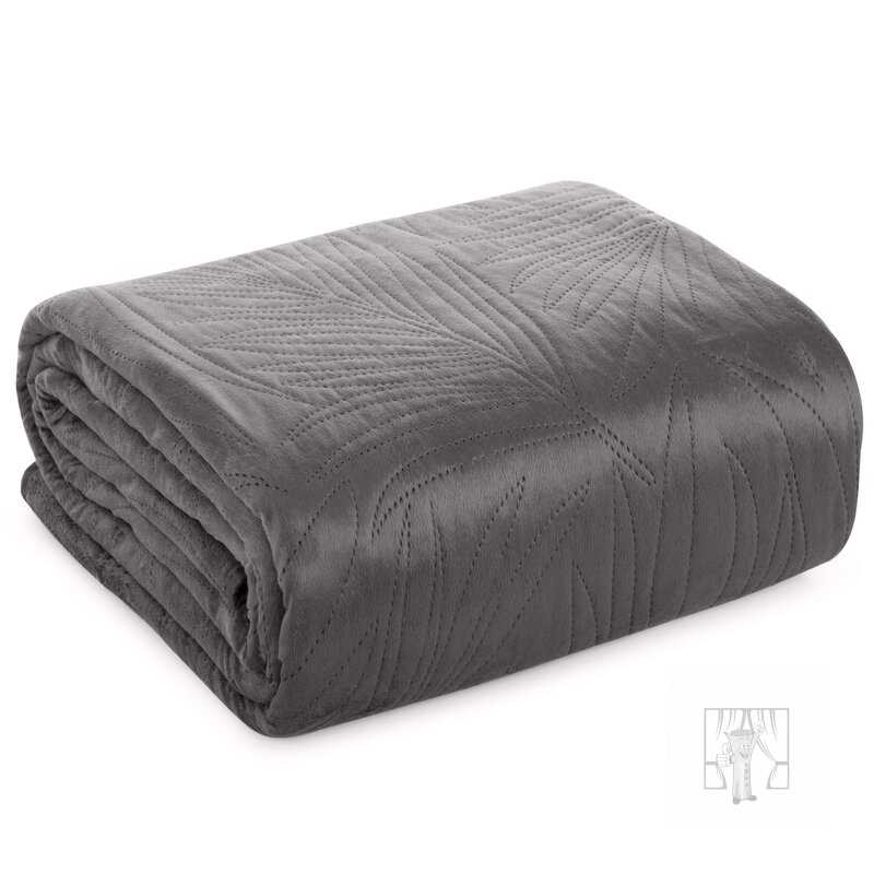 Zamatový prehoz na posteľ LUIZ4 170x210cm grafitový