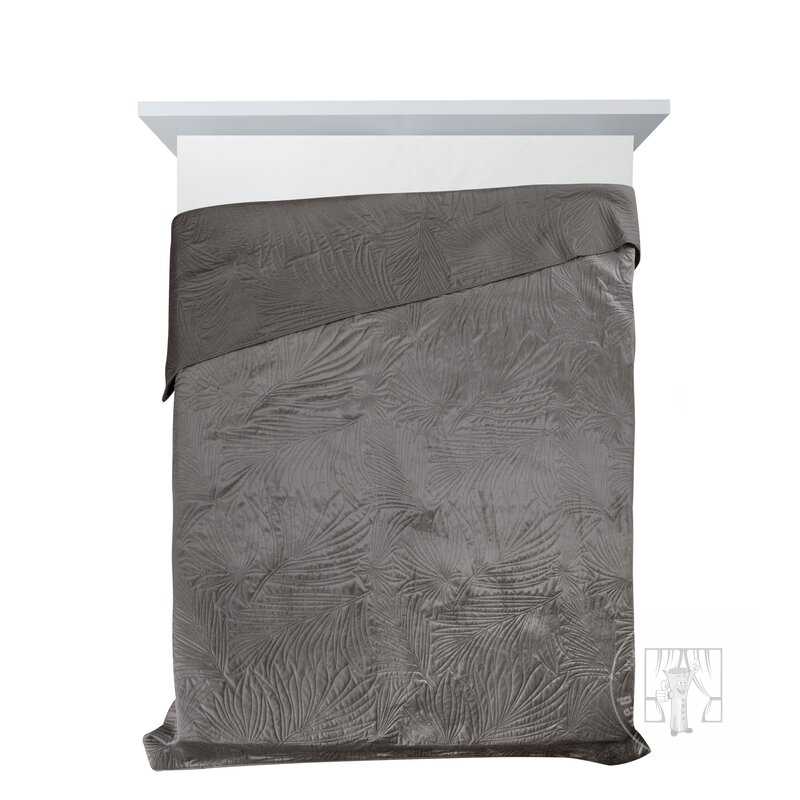 Zamatový prehoz na posteľ LUIZ4 170x210cm grafitový