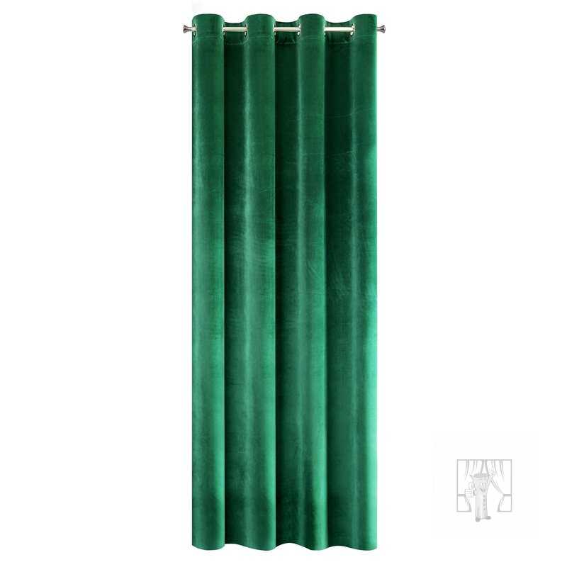 Záves SAMANTA na krúžkoch tmavozelený 140x250cm