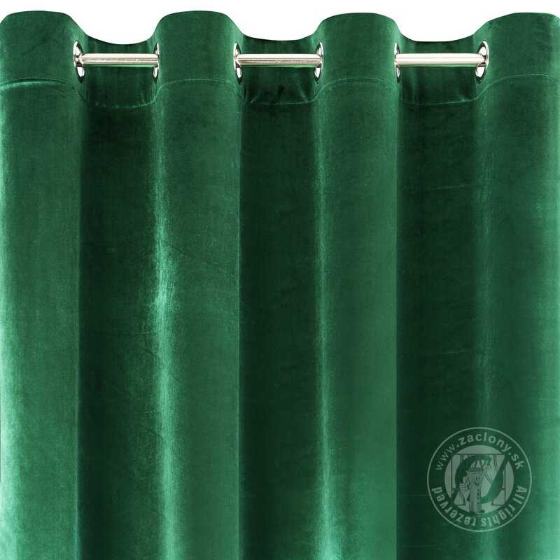 Záves SAMANTA na krúžkoch tmavozelený 140x250cm
