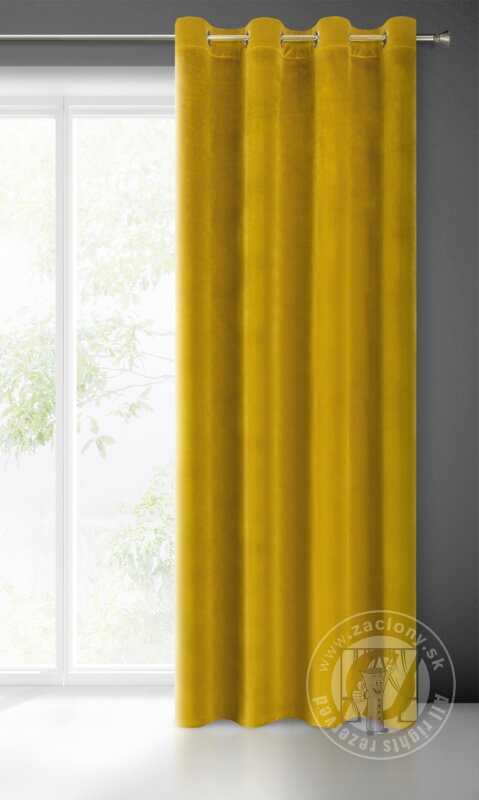 Záves SAMANTA na krúžkoch horčicový 140x250cm