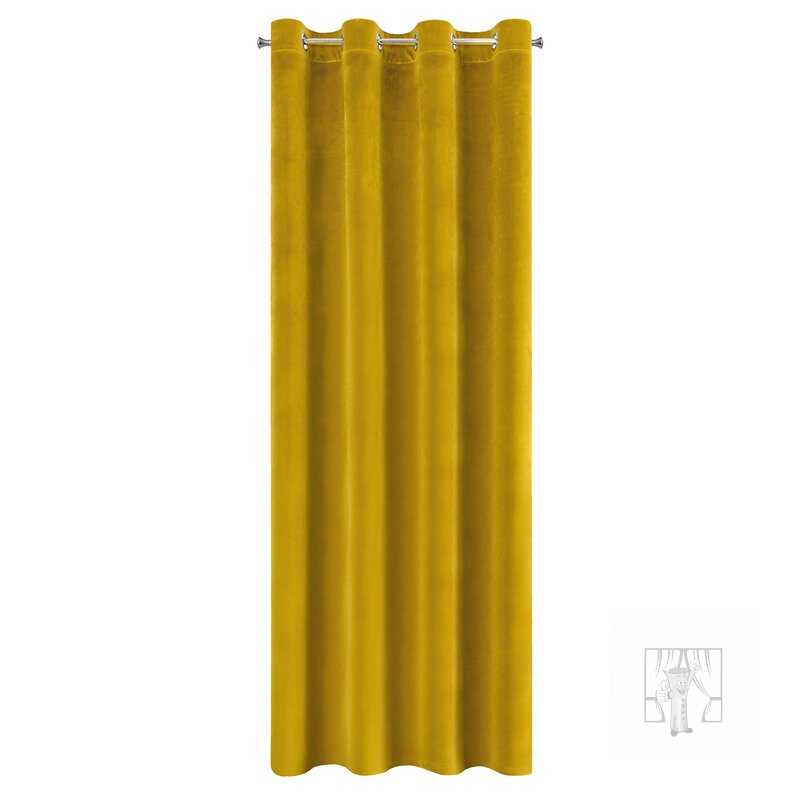 Záves SAMANTA na krúžkoch horčicový 140x250cm