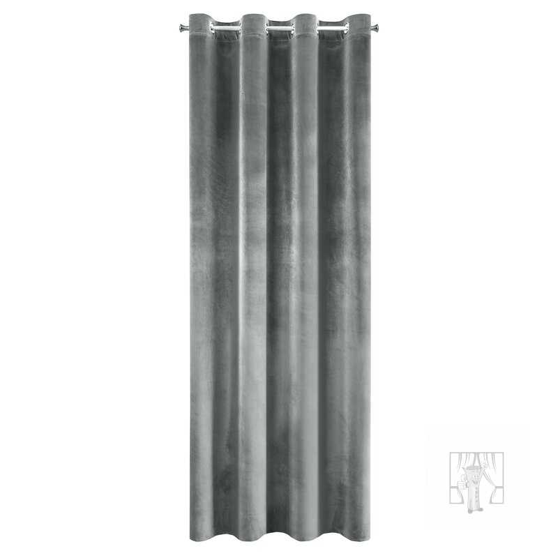 Záves SAMANTA na krúžkoch tmavosivý 140x250cm