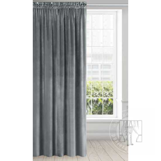 Záves SAMANTA na krúžkoch tmavosivý 140x250cm