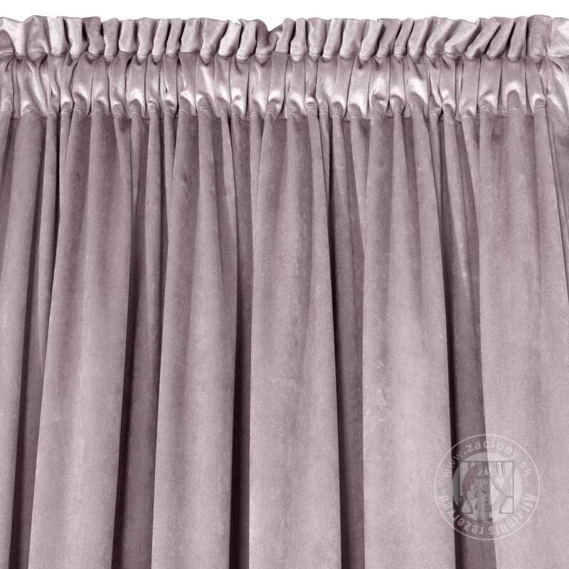 Záves PIERRE na páske púdrový ružový 140x300cm