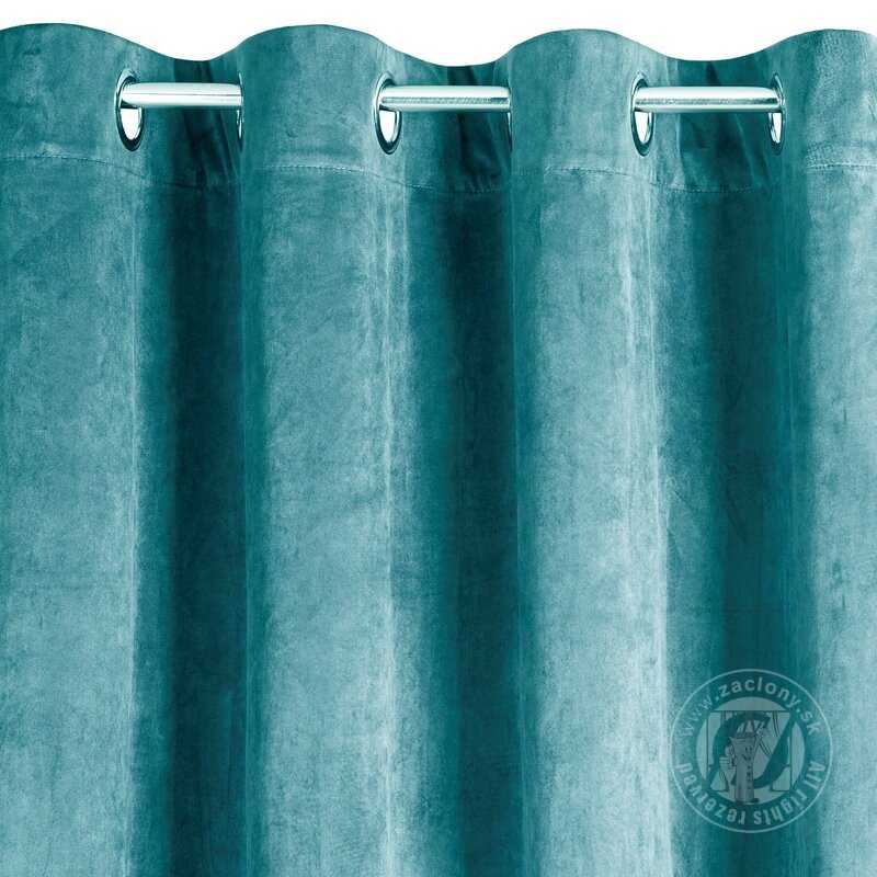 Záves PIERRE na krúžkoch tyrkysový 140x250cm