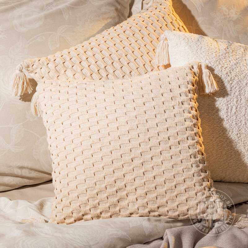 Obliečka na vankúš so strapcami SEVILLE 45x45cm béžová 