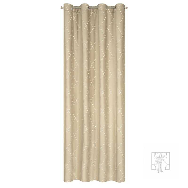 Záves PIERRE CARDIN MARGO na krúžkoch béžový/zlatý 140x250cm