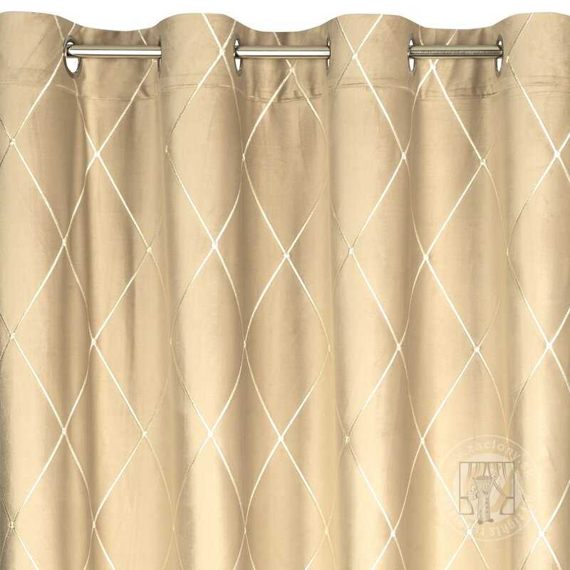 Záves PIERRE CARDIN MARGO na krúžkoch béžový/zlatý 140x250cm