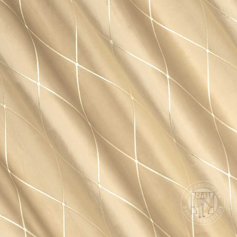 Záves PIERRE CARDIN MARGO na krúžkoch béžový/zlatý 140x250cm