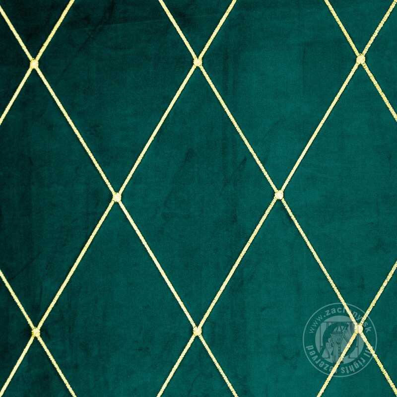 Záves PIERRE CARDIN MARGO na krúžkoch tmavý tyrkysový/zlatý 140x250cm