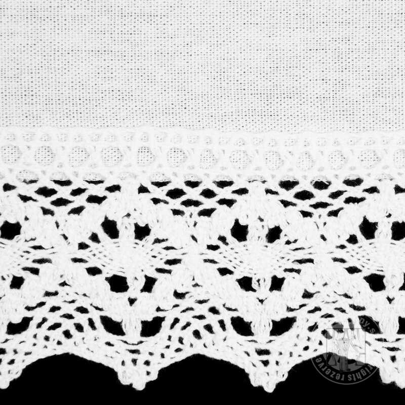 Vitrážová záclona CLARIE s krajkou biela 150x30cm