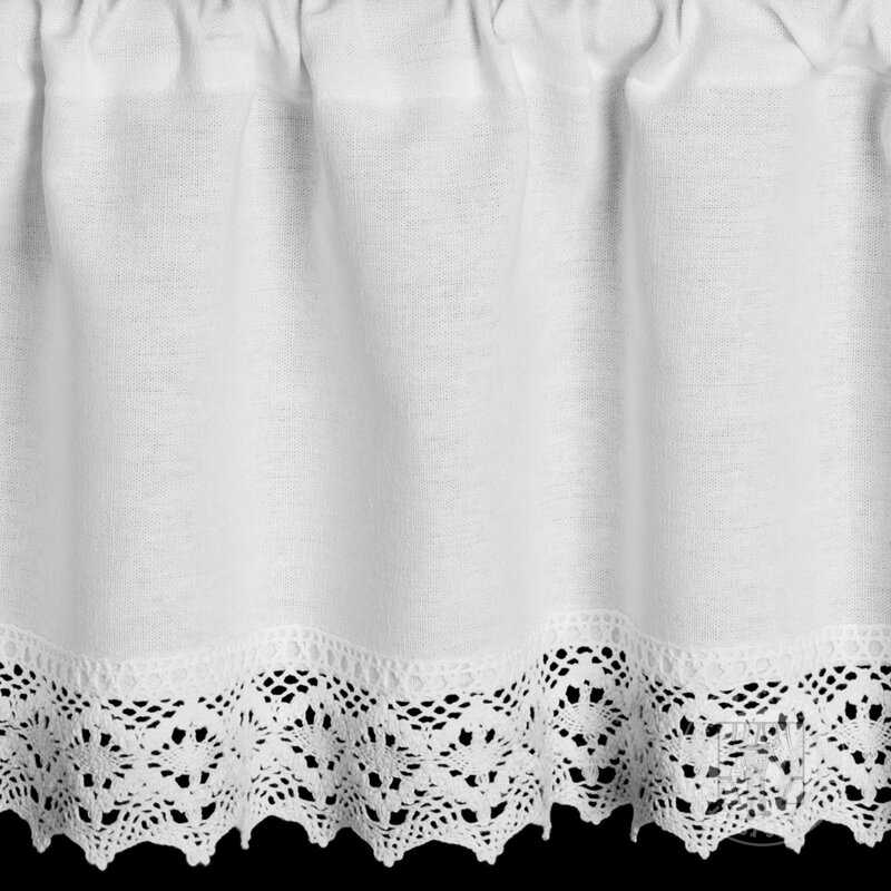 Vitrážová záclona CLARIE s krajkou biela 150x30cm