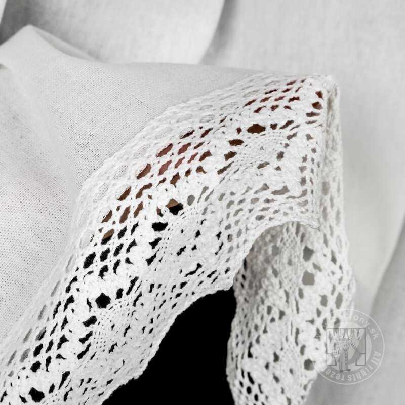 Vitrážová záclona CLARIE s krajkou biela 150x30cm