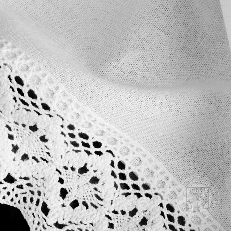 Vitrážová záclona CLARIE s krajkou biela 150x60cm