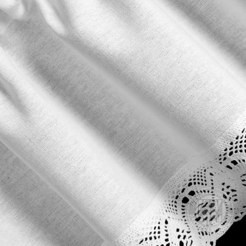Vitrážková záclona VINCE s krajkou biela 150x30cm