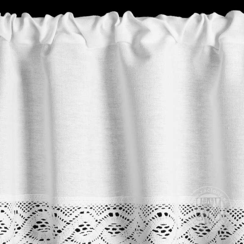 Vitrážková záclona VINCE s krajkou biela 150x40cm