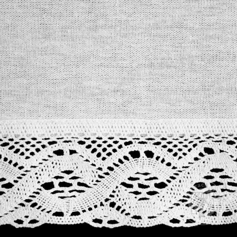 Vitrážová záclona VINCE s krajkou biela 150x40cm