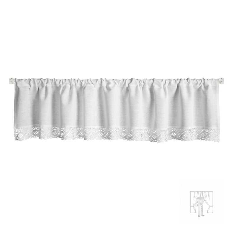 Vitrážková záclona VINCE s krajkou biela 100x40cm