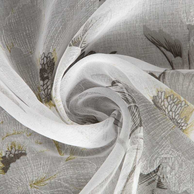 Záclona BESSY na krúžkoch biela/sivá 140x250cm